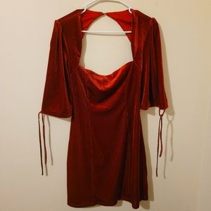 E+I The Label copper velvet dress